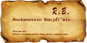 Rockenstein Benjámin névjegykártya